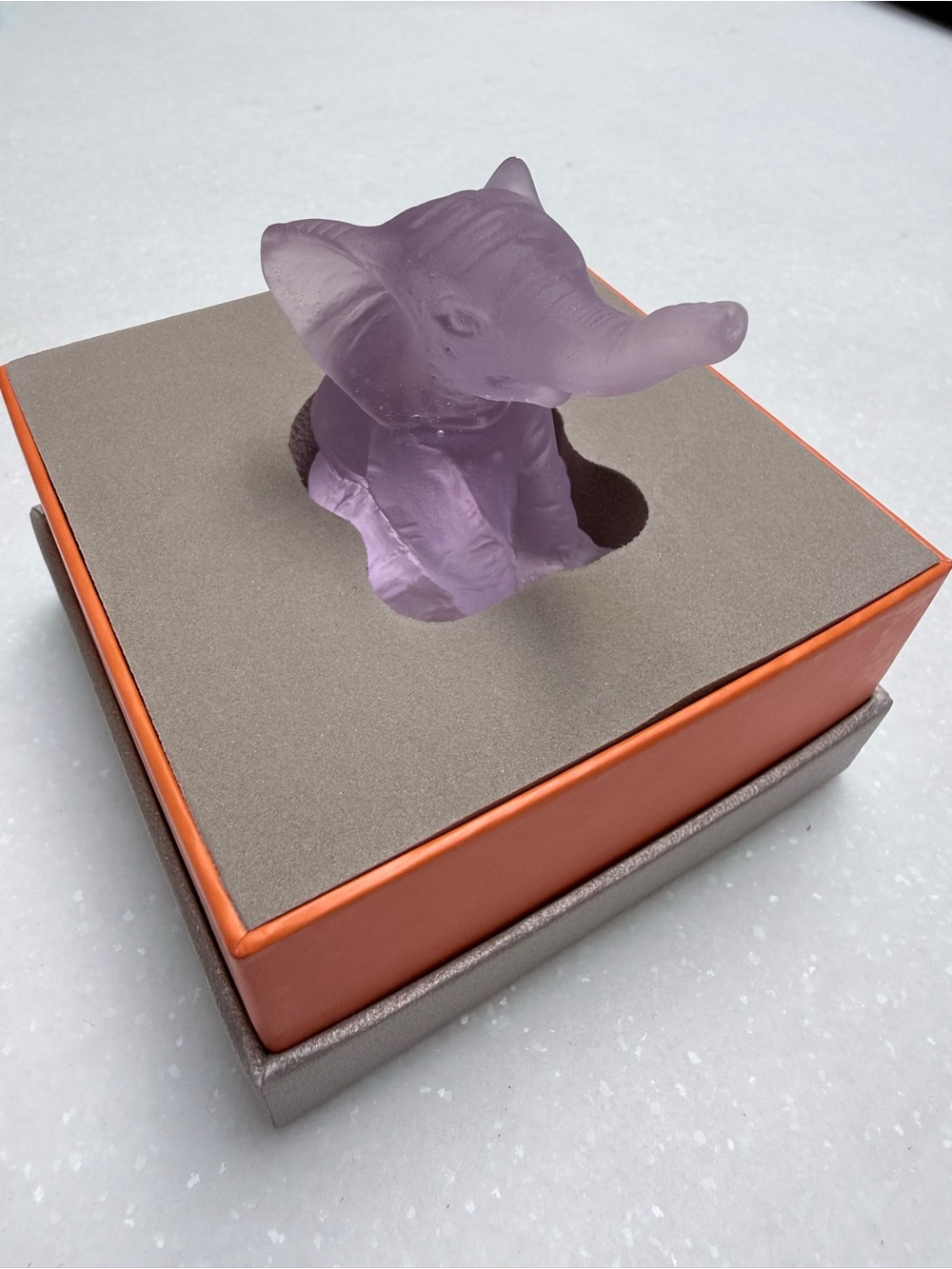 Daum Crystal "Mini Elephant" in pink, handcrafted in France